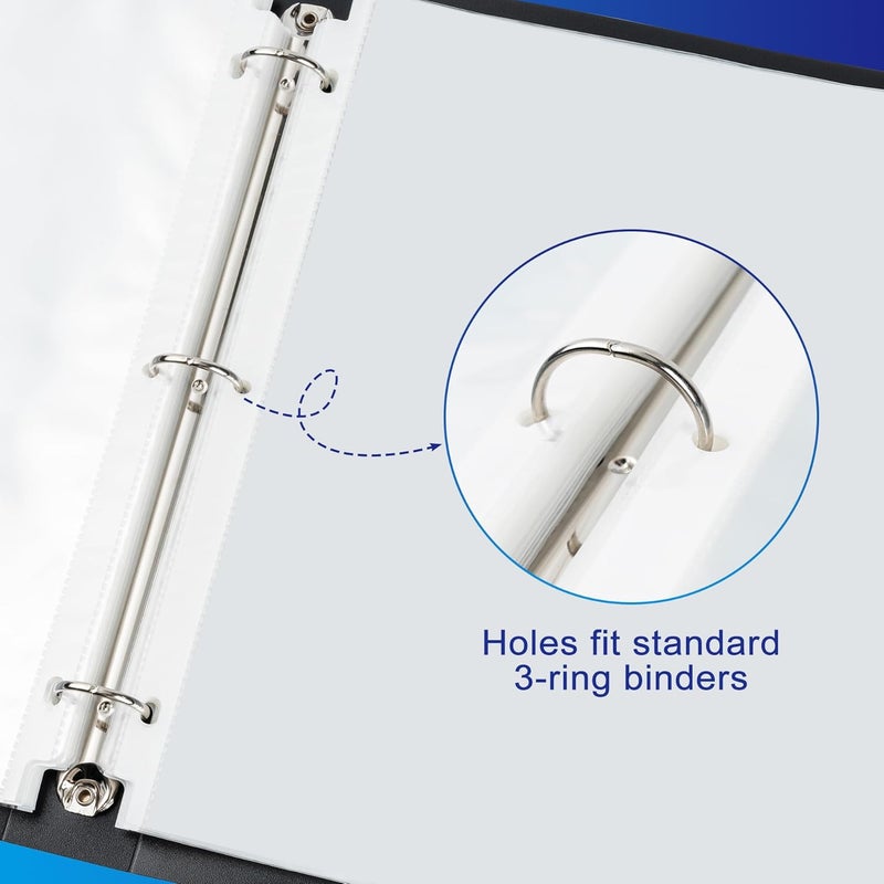 Aegero 65 Pack Clear Sheet Protectors, 8.5 x 11 inch Page Protectors for 3 Ring Binder,Top Loading Paper Protector for Documents and Photos,Letter Size - Image 3